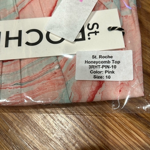 St. roche cotton candy marbel honeycomb boho top relaxed pink blue 10 new - Picture 7 of 8